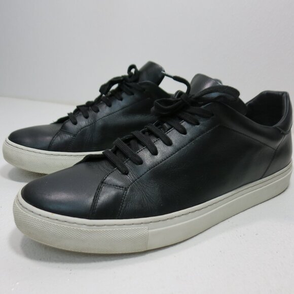 Svensson Leather Classic Low Black White Hand Made Men\'s Comfort Oxfords Sz 44